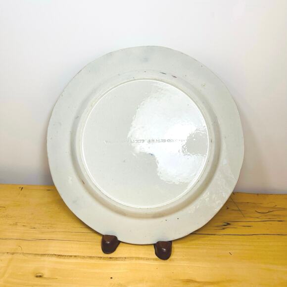 Antique 1813-1820 Masons Ironstone 8" Plate Water Lily Pattern, Signed 4/4 - 8" - Picture 2 of 5